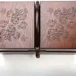 Large Wood Sewing Box with 2 Drawers - Sewing Baskets Organizer for Embroidery - Easy Carrying Sewing Tools Storage Compartment - Empty Box for Home