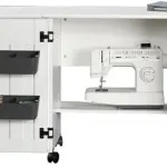 Sauder Folding SewingTable & Craft Cart Storage Cabinet, in Soft White