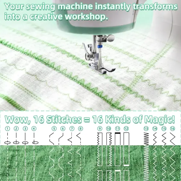 Sewing Machine with Double Needle, Mini Sewing Machine with 16 Built-in Stitches, Includes Multiple Accessories, Perfect for Everyday Home Sewing and DIY Projects