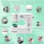 Sewing Machine with Double Needle, Mini Sewing Machine with 16 Built-in Stitches, Includes Multiple Accessories, Perfect for Everyday Home Sewing and DIY Projects