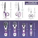 The Quilted Bear Ultimate Cutting Set – 4 Rotary Cutters (18mm–60mm), Fabric Scissors, Pinking Shears & Micro-Tip Scissors in Storage Case – Precise, Versatile Quilting & Sewing Supplies