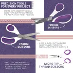 The Quilted Bear Ultimate Cutting Set – 4 Rotary Cutters (18mm–60mm), Fabric Scissors, Pinking Shears & Micro-Tip Scissors in Storage Case – Precise, Versatile Quilting & Sewing Supplies