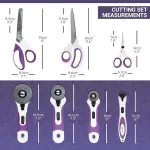 The Quilted Bear Ultimate Cutting Set – 4 Rotary Cutters (18mm–60mm), Fabric Scissors, Pinking Shears & Micro-Tip Scissors in Storage Case – Precise, Versatile Quilting & Sewing Supplies