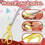 Amylove 6 Pcs Ribbon Cutting Scissors Metal Heavy Duty Stainless Steel Fabric Tailor for Ceremony Events Inaugurations Dressmaking Sewing Plastic Cardboard, 10.43 x 2.76 Inch (Style1,Gold)