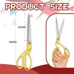 Amylove 6 Pcs Ribbon Cutting Scissors Metal Heavy Duty Stainless Steel Fabric Tailor for Ceremony Events Inaugurations Dressmaking Sewing Plastic Cardboard, 10.43 x 2.76 Inch (Style1,Gold)
