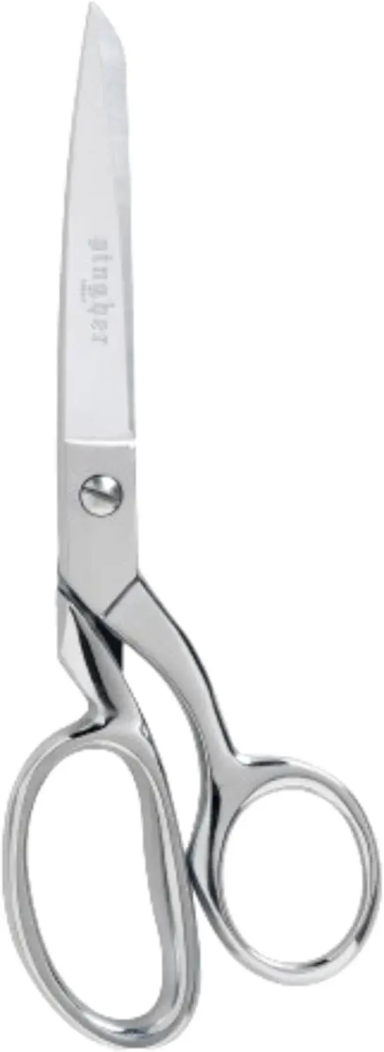 Gingher 8" Dressmaker's Fabric Scissors, Stainless Steel Shears, Sharp Knife Edge Steel Sewing Shears with Protective Sheath for Fabric Cutting and Tailoring, Chrome Plated Nickel Finish