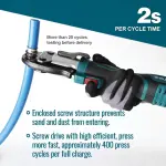 ZUPPER Press Tool, 18V Electric Pipe Crimping Tool for 1/2", 3/4", 1" PEX Pipe Stainless Steel Sleeves, Mini PEX Press Tool Kit Suitable for PureFlow press fitting - with Brushless Motor, 2pcs Battery