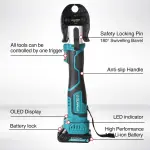 ZUPPER Press Tool, 18V Electric Pipe Crimping Tool for 1/2", 3/4", 1" PEX Pipe Stainless Steel Sleeves, Mini PEX Press Tool Kit Suitable for PureFlow press fitting - with Brushless Motor, 2pcs Battery
