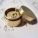 Vintage Mini Copper Tape Measure Antique-Style Manual Retractable Sewing Tailoring Tool with Brass Flywheel