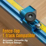 POWERTEC 72141 36"x4 Universal T track with 1 Pc 3" T track Flip Stop for Woodworking, Double-Cut Profile T track with Fence Flip Stop