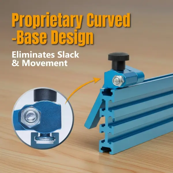 POWERTEC 72141 36"x4 Universal T track with 1 Pc 3" T track Flip Stop for Woodworking, Double-Cut Profile T track with Fence Flip Stop