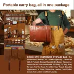 Runfider Leather Working Tool Set 588PCS Professional Leather Craft Tools Kit for Beginners with Carving Cutting Punching Sewing & Stamping Tools Leatherworking Kit for Handicraft DIY