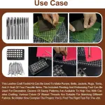 Runfider Leather Working Tool Set 588PCS Professional Leather Craft Tools Kit for Beginners with Carving Cutting Punching Sewing & Stamping Tools Leatherworking Kit for Handicraft DIY