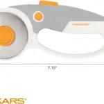 Fiskars 60mm Rotary Cutter for Fabric with Ergonomic Loop Grip And Comfort Handle, Titanium Rotary Fabric Cutter for Thick Materials, Easy and Safe Blade Change, Sewing Supplies and Quilting Tools