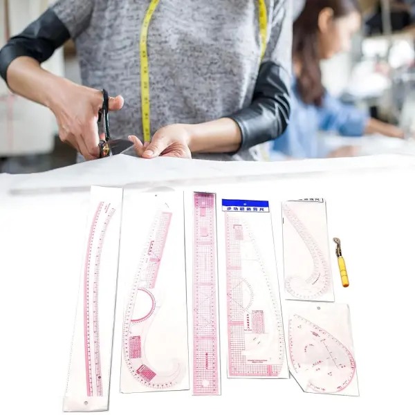 French Curve Ruler Set, Sewing Ruler Tailoring Tool, Pattern Making Ruler with Detailed Scale for Beginners Tailors Designers