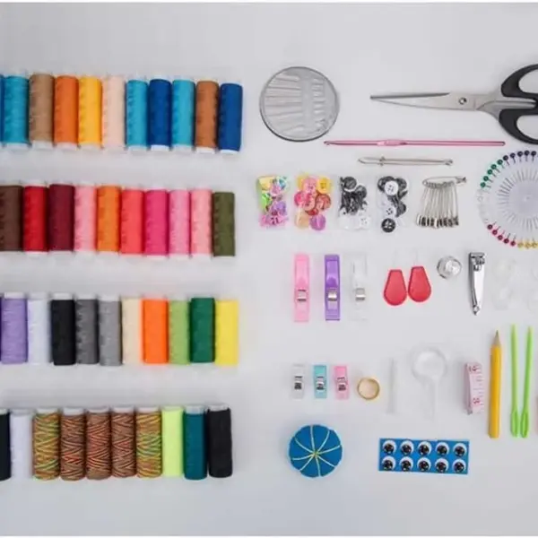 Sewing Machine Threads Kit Accessories Tools Stitch DIY Multi Functional Bead Ruler Scissors Needle for Needlework