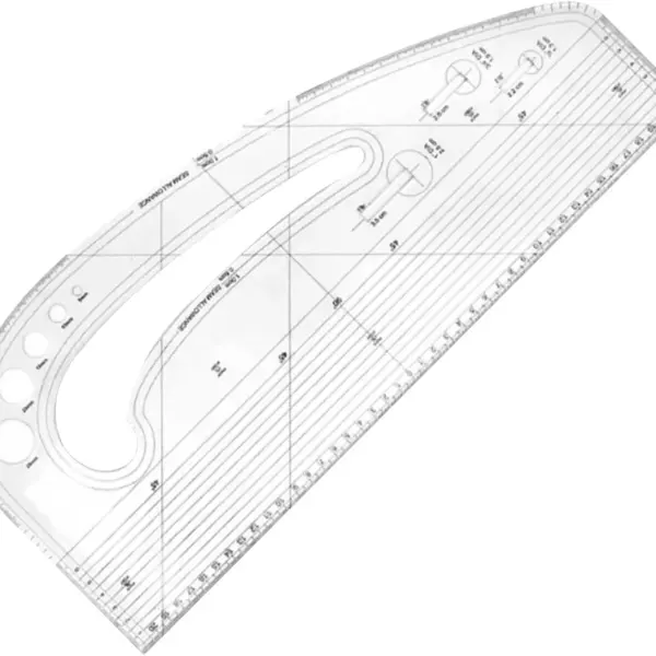 1pc Acrylic Pattern Making Ruler 10"x4.7" Acrylic DIY Crafts Sewing Template for Designers Tailors Metric Measurement Tool