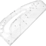 1pc Acrylic Pattern Making Ruler 10"x4.7" Acrylic DIY Crafts Sewing Template for Designers Tailors Metric Measurement Tool