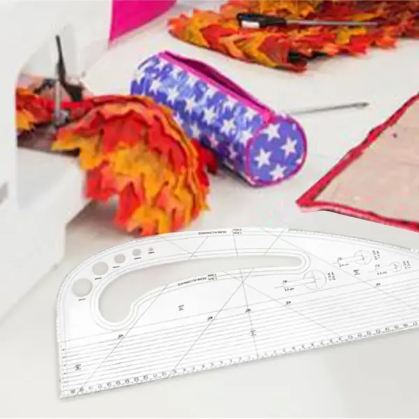 1pc Acrylic Pattern Making Ruler 10"x4.7" Acrylic DIY Crafts Sewing Template for Designers Tailors Metric Measurement Tool