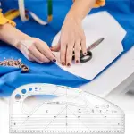 1pc Acrylic Pattern Making Ruler 10"x4.7" Acrylic DIY Crafts Sewing Template for Designers Tailors Metric Measurement Tool