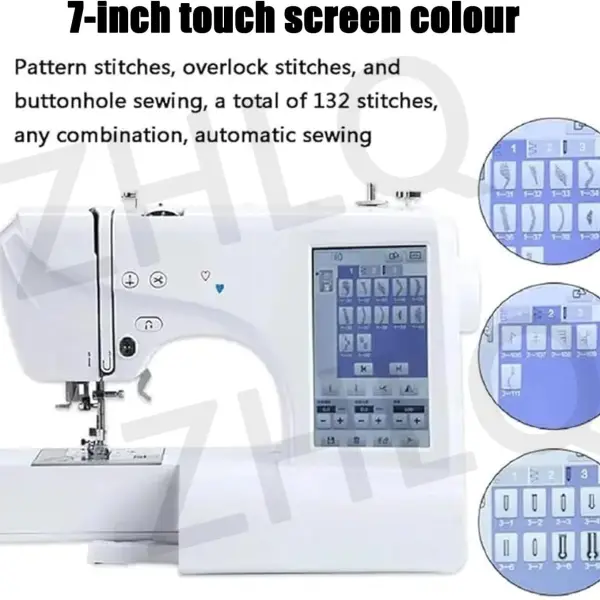 Electric Embroidery Machine, Automatic Sewing Machine Large LCD Touch Screen, Clothing Embroidery Tool with 4" X 4"/4" X 9.2" Embroidery Area and LCD Touch Screen, for Home Clothing