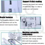 Electric Embroidery Machine, Automatic Sewing Machine Large LCD Touch Screen, Clothing Embroidery Tool with 4" X 4"/4" X 9.2" Embroidery Area and LCD Touch Screen, for Home Clothing