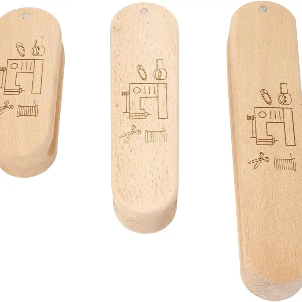Tissting Wooden Tailors Clapper Set with Magnetic Pin Cushion - 3 Sizes for Quilting, Sewing, and Ironing, Multi-Purpose Tool for Professional Seam Flattening