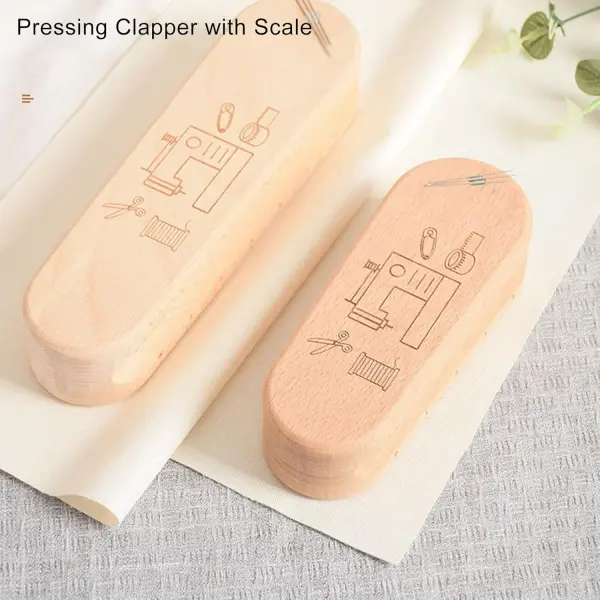 Tissting Wooden Tailors Clapper Set with Magnetic Pin Cushion - 3 Sizes for Quilting, Sewing, and Ironing, Multi-Purpose Tool for Professional Seam Flattening