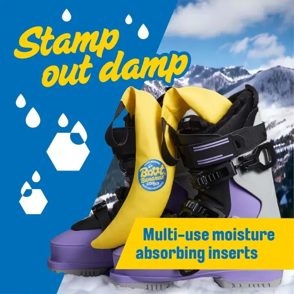 Boot Bananas Shoe Moisture Absorber | Long-Lasting, Reusable Sports Shoe Drying Inserts Without Heat or Electricity | Eco-Conscious | Drys Footwear in 4 to 6 Hours | 1 Pair