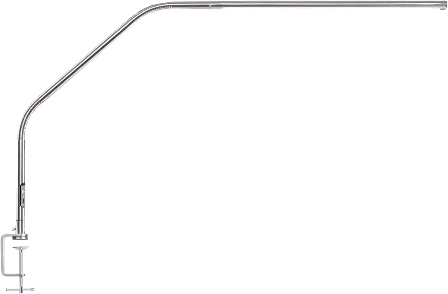 Daylight Slimline 4™ LED Table Lamp in Brushed Steel - 6,000K, 3,200 Lux, 4 Brightness Levels, USB-C Charging Port, Anti-Glare Diffuser, Flexible Design, Art & Craft, Sewing, Nail Salon