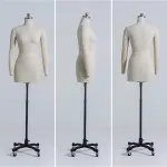 Adjustable L-Shape Foam Dress Form Mannequin with Arms - Soft Tailoring Dummy, Pin-Friendly Half Body Female Dressmaking Tool for Sewing & Craft Projects