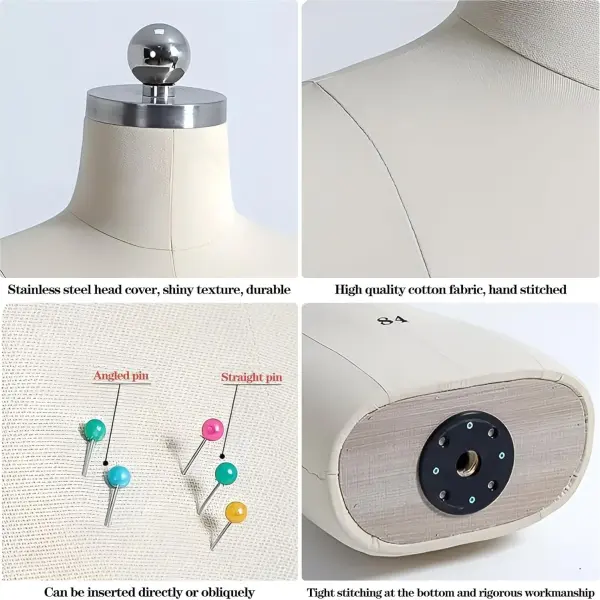 Adjustable L-Shape Foam Dress Form Mannequin with Arms - Soft Tailoring Dummy, Pin-Friendly Half Body Female Dressmaking Tool for Sewing & Craft Projects