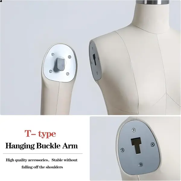 Adjustable L-Shape Foam Dress Form Mannequin with Arms - Soft Tailoring Dummy, Pin-Friendly Half Body Female Dressmaking Tool for Sewing & Craft Projects