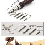 Leather Sewing Kit Professional DIY Leather Craft Tools Kit Hand Sewing Stitching Punch Carving Work Saddle Groover Set Accessories Tool Box(Color:G Set T2)