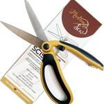 Madam Sew Spring Loaded Scissors | Premium 9.5" Fabric Shears with Precision Blades, Slide Lock, and Anti-Slip Grips | Ideal for Right or Left Hand Sewing | Heavy-Duty All-Purpose Craft Scissors