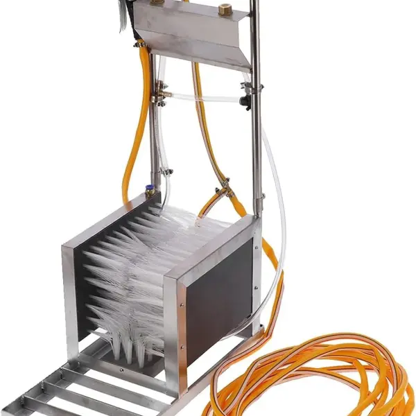 Boot Scrubber, Stainless Steel Shoe Brush Scraper & Cleaner with Water Spray Gun for Mud Removal Farm