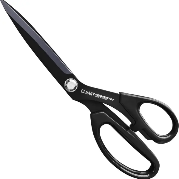 CANARY Japanese Sewing Scissors 9.5", Made in JAPAN, Professional All Purpose Scissors for Fabric, Cloth, Vinyl Sheet, Adhesive, Wallpaper, Non-Stick Coating Blade, Black