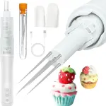 Electric Felting Machine Needles,Needle Felting Machine for Quick Felting,with 1-5 Needles and Speed Control,Automatic Tools for DIY Dry Wool Craft Needlework Equipment (White)