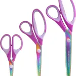 JubileeYarn Titanium Softgrip Scissors Set for Sewing, Arts, Crafts, Office - 10 Sets of 3 - Purple