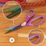 JubileeYarn Titanium Softgrip Scissors Set for Sewing, Arts, Crafts, Office - 10 Sets of 3 - Purple