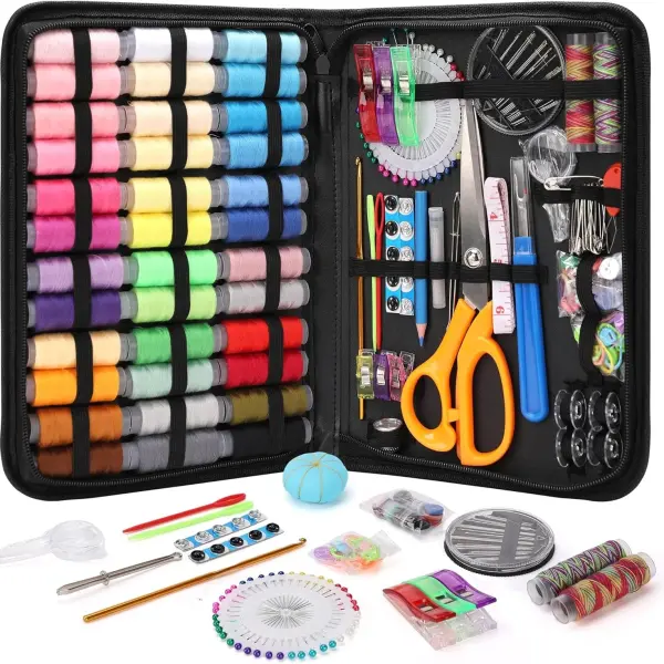 Coquimbo Professional Sewing Kit Gifts for Grandma, Mom, Adults, Beginner, Home Traveler, Emergency, Portable Sewing Supplies with Tailor Scissors, 38XL Thread, Soft Tape Measure, Sewing Needles