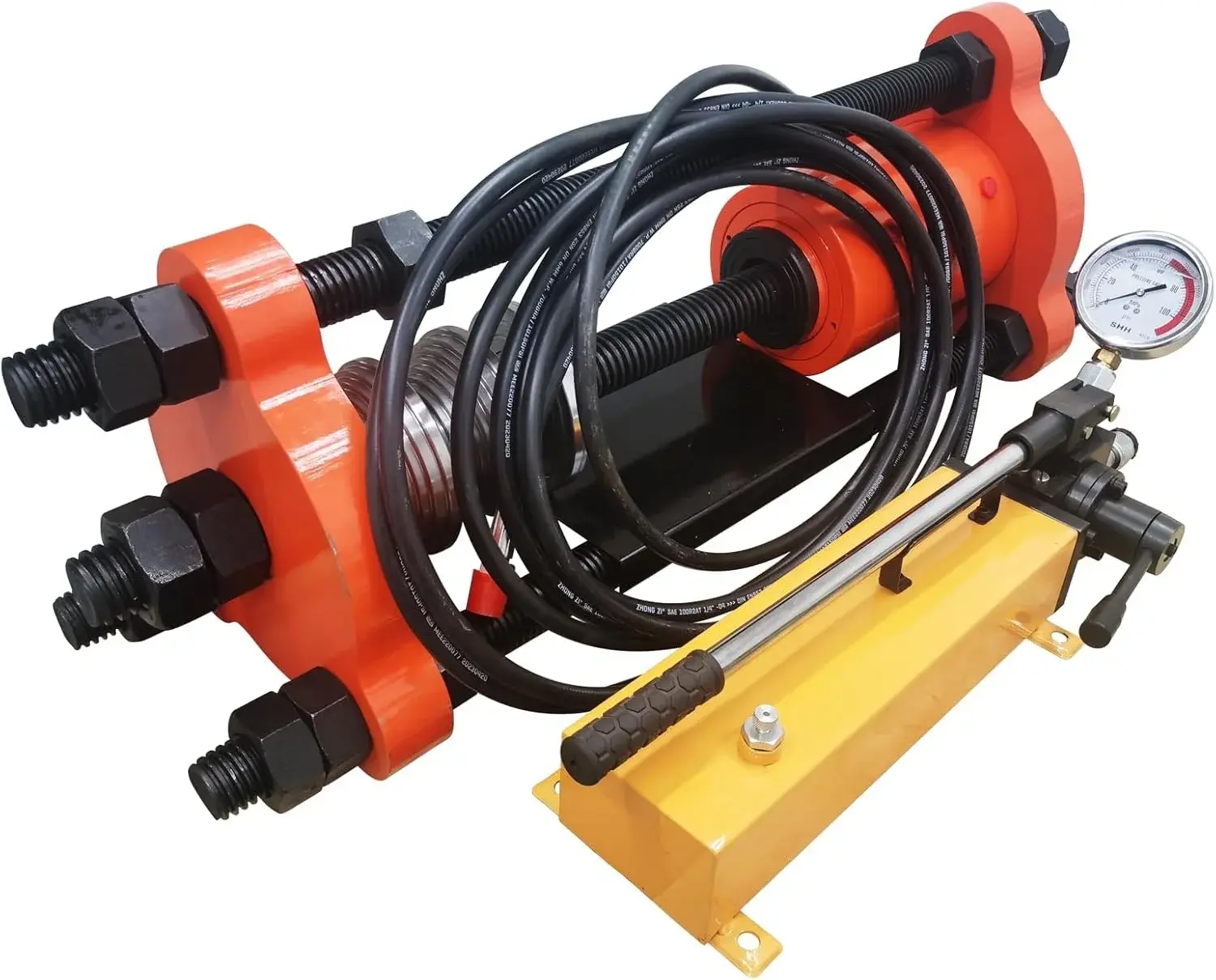 100T Crawler Pin Pressing Machine Hydraulic Track Chain Pressing Press Sleeve Pin Dismantling Machine Hand Pump Excavator Chain Repairing Tool for Excavator Maintenance