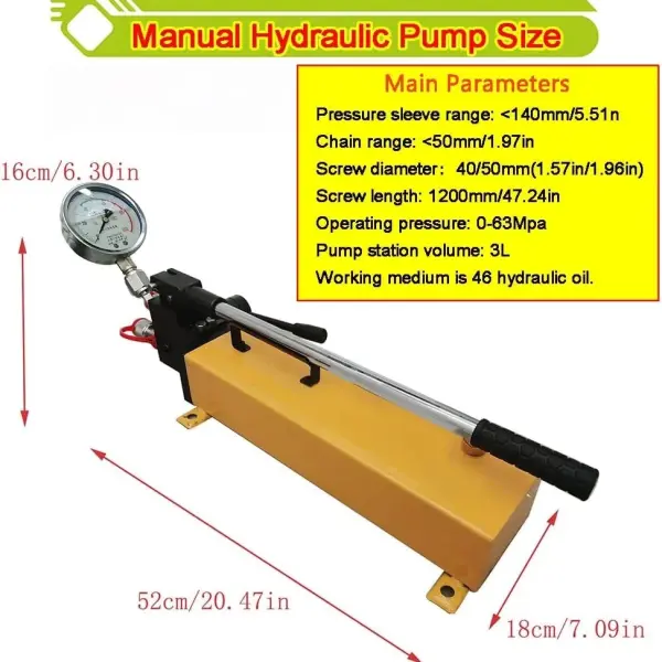 100T Crawler Pin Pressing Machine Hydraulic Track Chain Pressing Press Sleeve Pin Dismantling Machine Hand Pump Excavator Chain Repairing Tool for Excavator Maintenance
