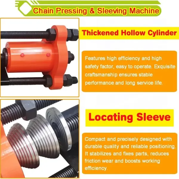100T Crawler Pin Pressing Machine Hydraulic Track Chain Pressing Press Sleeve Pin Dismantling Machine Hand Pump Excavator Chain Repairing Tool for Excavator Maintenance