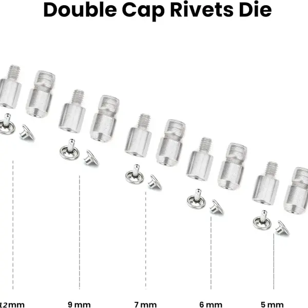 Snap Button Fastener, Rivet, Eyelet, Grommet Hand Press Machine with Setting Dies All in One Set