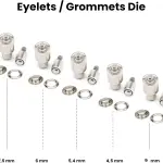 Snap Button Fastener, Rivet, Eyelet, Grommet Hand Press Machine with Setting Dies All in One Set