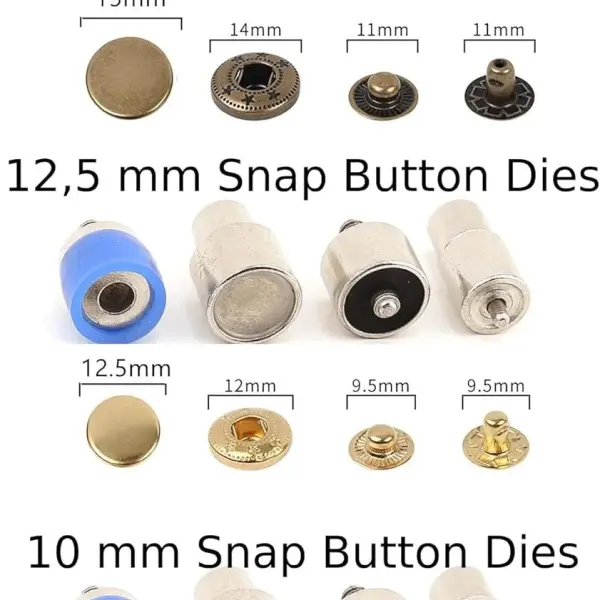 Snap Button Fastener, Rivet, Eyelet, Grommet Hand Press Machine with Setting Dies All in One Set