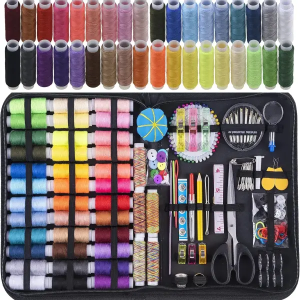 INSCRAFT Sewing Kit, 200 Premium Sewing Supplies, 41 XL Thread Spools, Suitable for Traveller, Adults, Beginner, Emergency, DIY and Home by INSCRAFT