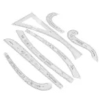 Generic 7Pcs Sewing Ruler Tailor Set, Clear High Accuracy Scale Acrylic Clothing Ruler, Pattern Drafting Tool with Transparent Fashion Design, Ideal for Sewing & Tailoring