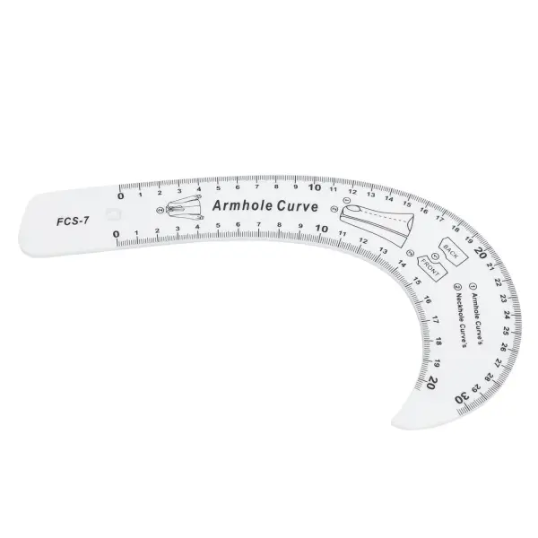 Generic 7Pcs Sewing Ruler Tailor Set, Clear High Accuracy Scale Acrylic Clothing Ruler, Pattern Drafting Tool with Transparent Fashion Design, Ideal for Sewing & Tailoring